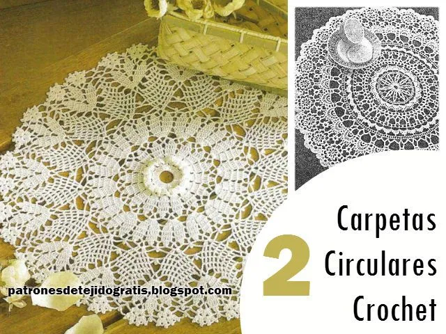 2 Carpetas Circulares Crochet / esquemas ~ Patrones para Crochet 2 Carpetas Circulares Crochet / esquemas ~ Patrones para Crochet