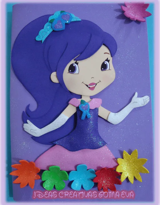 Ideas Creativas Goma Eva: Forro de Cuaderno Ciruelita Princesa Ideas Creativas Goma Eva: Forro de Cuaderno Ciruelita Princesa