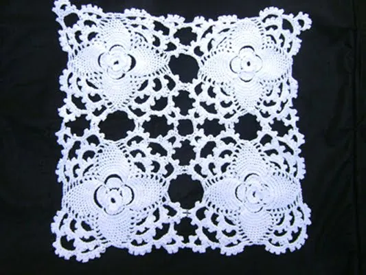 Tejido crochet carpeta cuadrada - Imagui