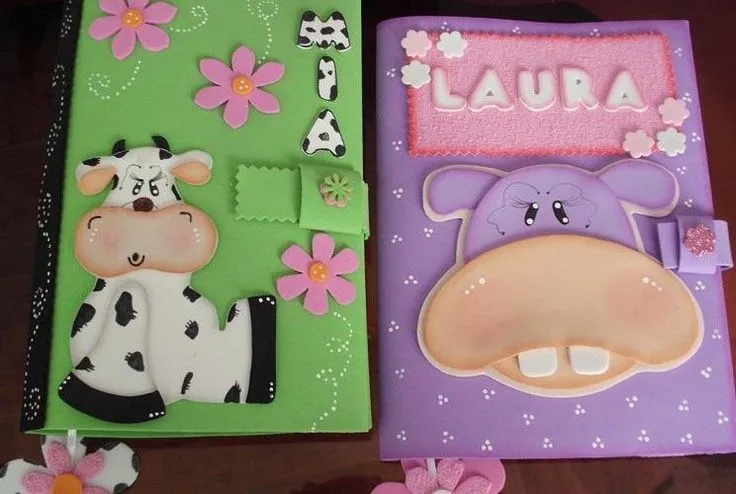 cuadernos forrados | cuaderno decorado con goma eva | Pinterest