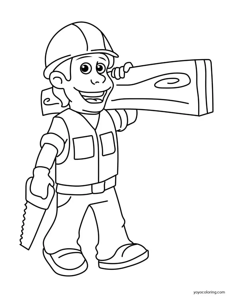 Carpintero para colorear ᗎ Plantilla de pintura imprimible Carpintero para colorear ᗎ Plantilla de pintura imprimible