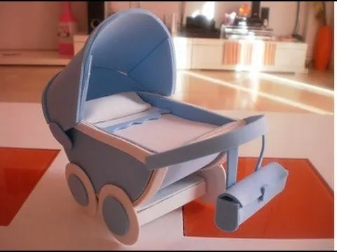 Como hacer un carrito de bebe de goma eva 1ª parte - YouTube
