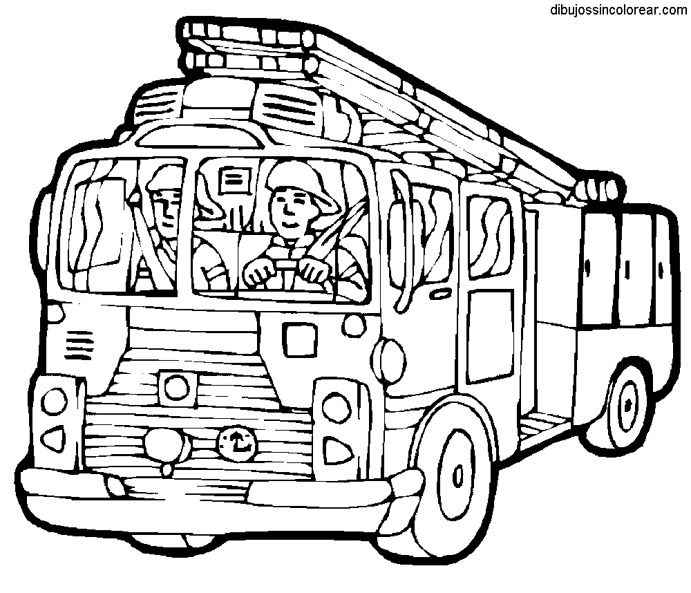 Carro de bomberos para dibujar a color - Imagui