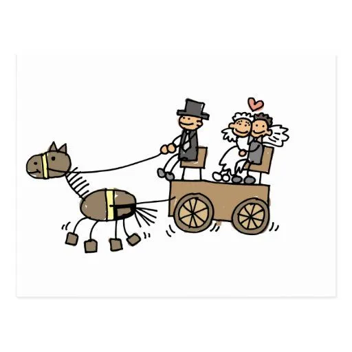 Carro traído por caballo para los bodas postales | Zazzle