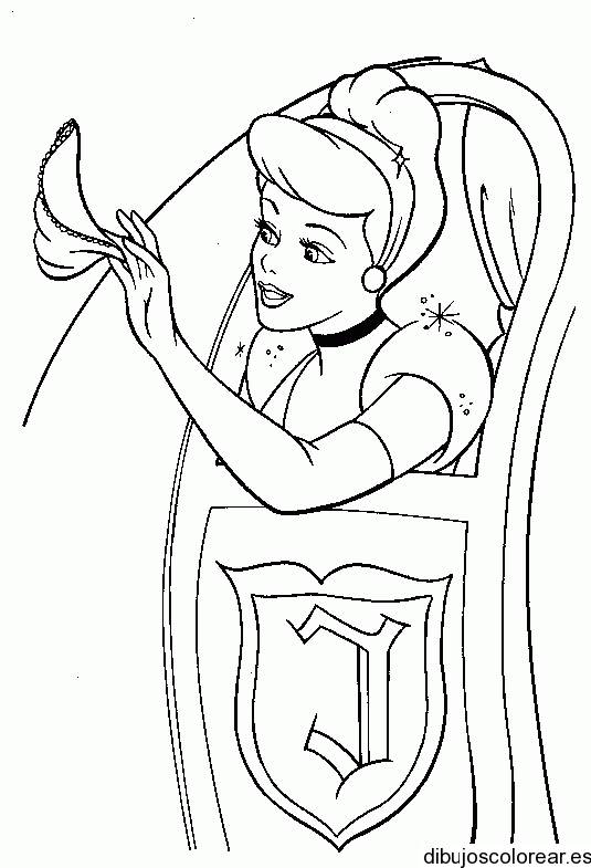 Dibujo de Cenicienta en el carruaje | Dibujos para Colorear Dibujo de Cenicienta en el carruaje | Dibujos para Colorear