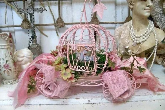 Carruaje de Cenicienta rosas recargado vela por AnitaSperoDesign