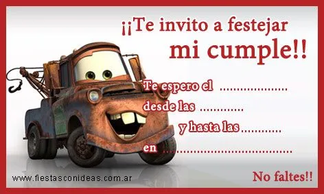 Cars - Fiestas infantiles