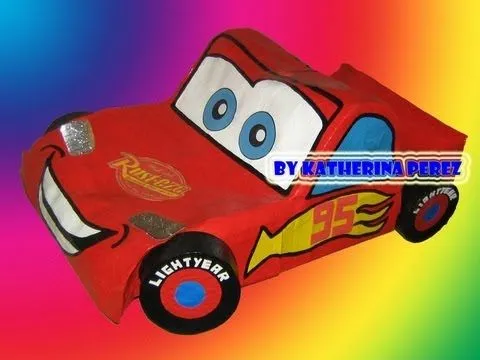 CARS PINATA - TIRAS DE CARTON - YouTube