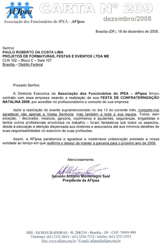 Carta de agradecimento - Imagui