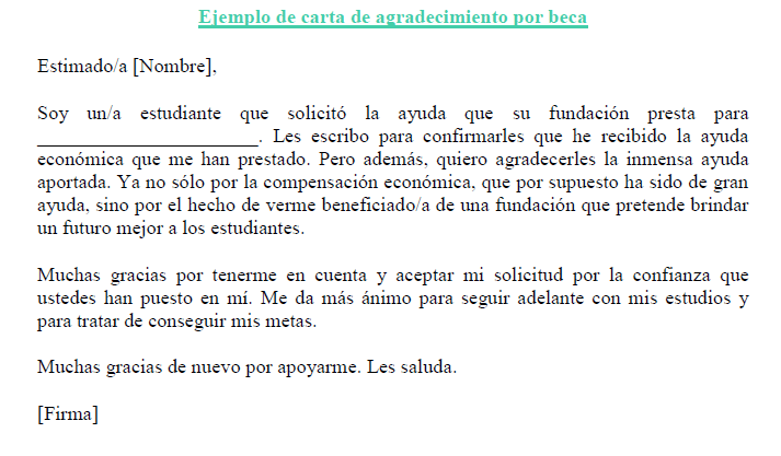 Ejemplo de carta de agradecimiento por beca | Ejemplos de carta Ejemplo de carta de agradecimiento por beca | Ejemplos de carta