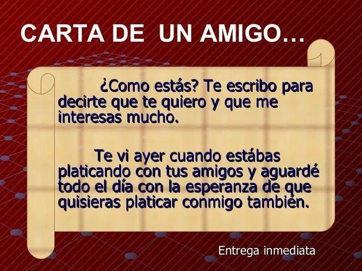 Carta de un amigo