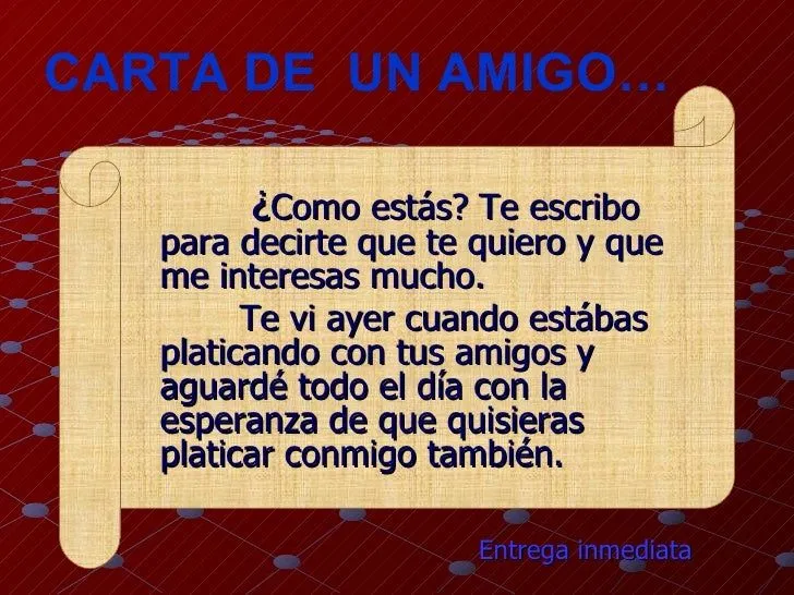 CARTA A UN AMIGO