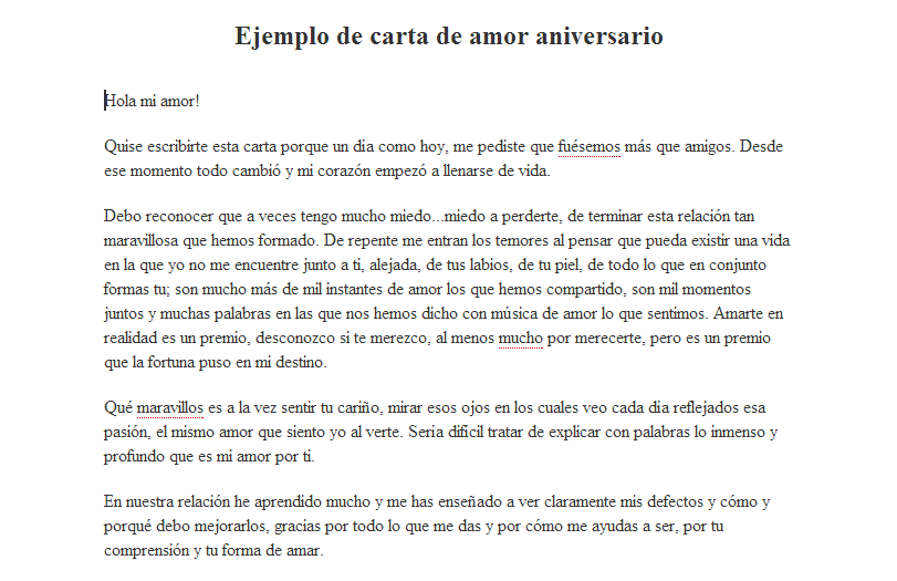 Ejemplo de carta de amor aniversario | Ejemplos de carta Ejemplo de carta de amor aniversario | Ejemplos de carta
