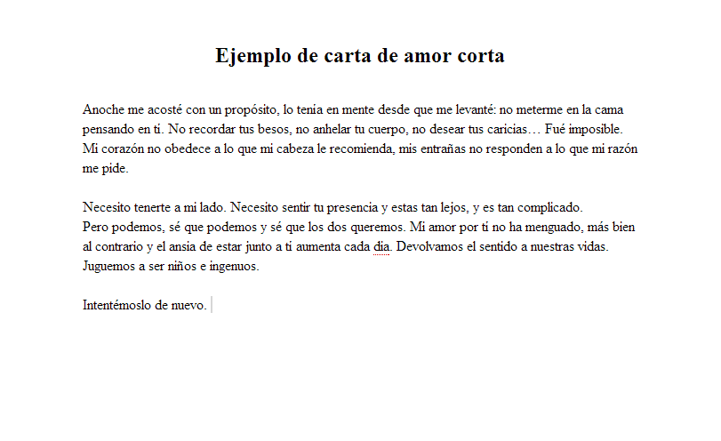 Ejemplo de carta de amor corta | Ejemplos de carta Ejemplo de carta de amor corta | Ejemplos de carta