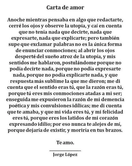 Carta de amor... | El Simplemente el | Pinterest | Frases y Amor