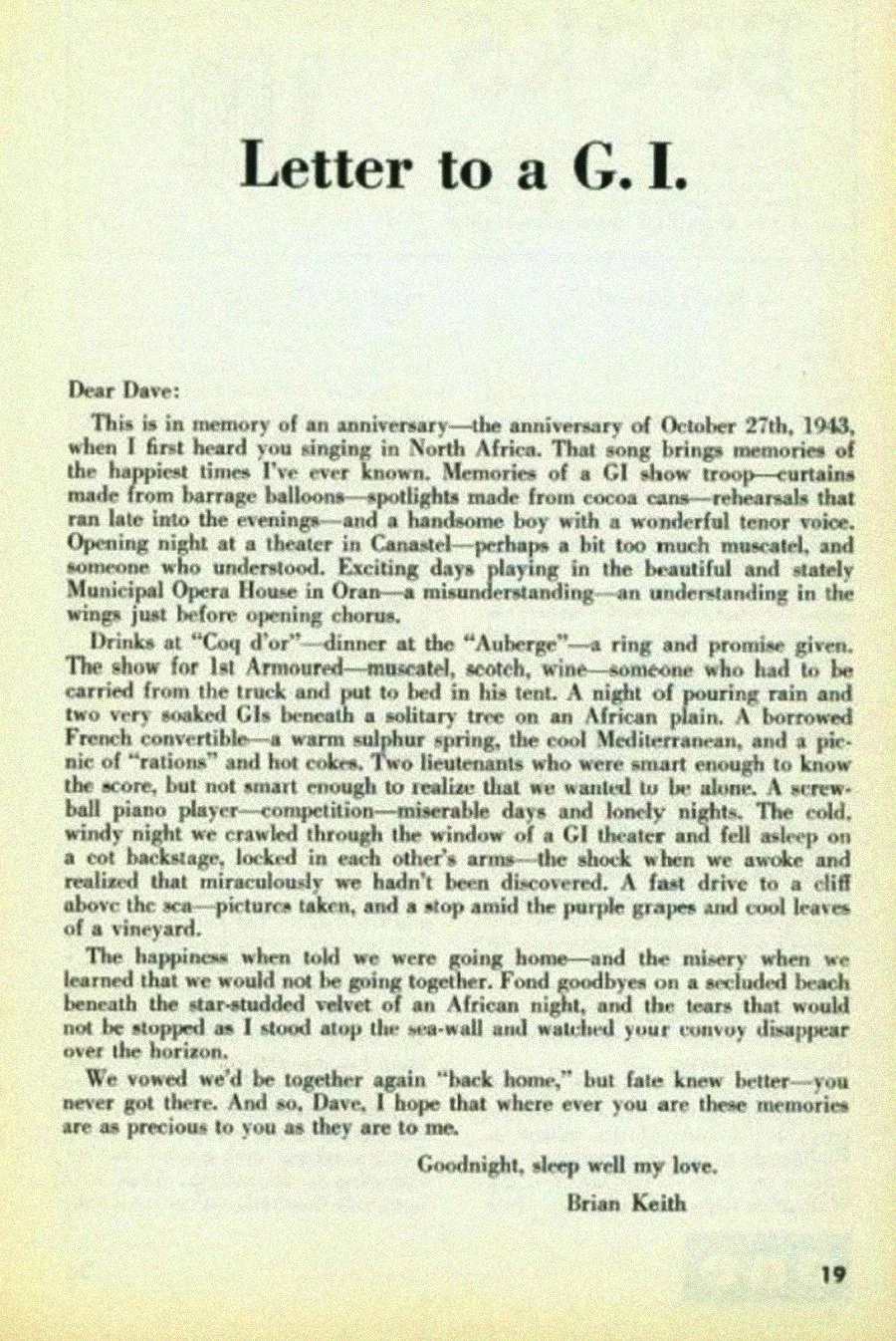 La carta de amor de un soldado a su novio en la II Guerra Mundial La carta de amor de un soldado a su novio en la II Guerra Mundial