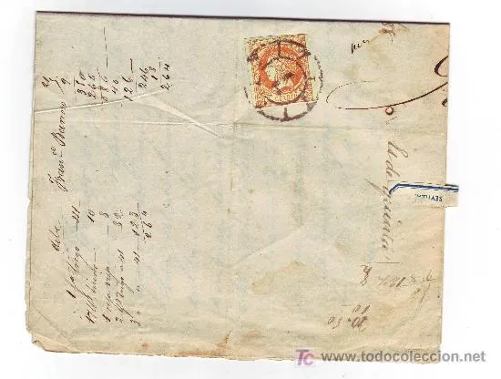 carta antigua con sello de isabel ll,raro mata - Comprar en ...