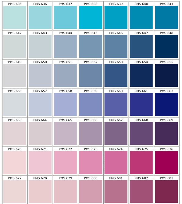 Carta de colores gamas azules - Imagui