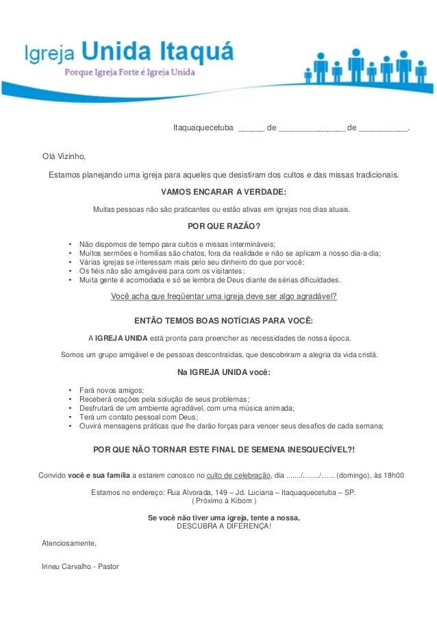 Carta Convite aos Não-