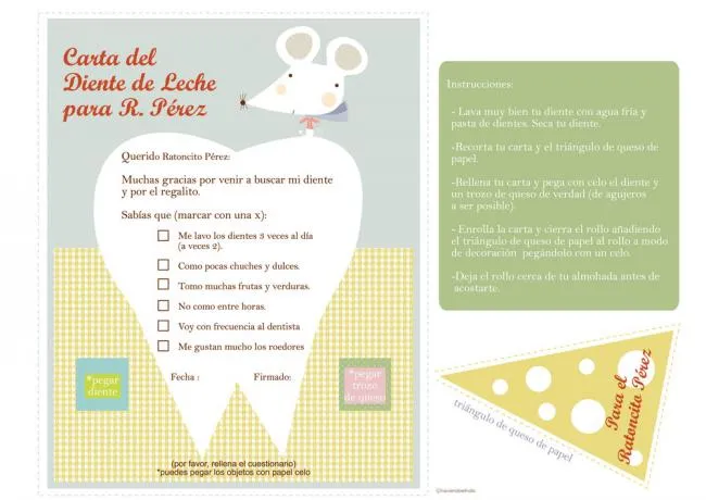 Carta para dejarle al Ratoncito Pérez cuando se cae un diente ¡Gratis! Carta para dejarle al Ratoncito Pérez cuando se cae un diente ¡Gratis!