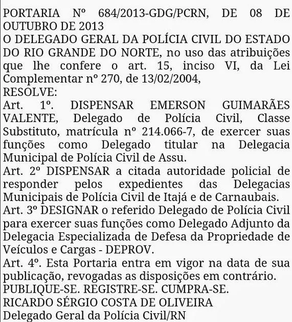 CARTA DE DESPEDIDAS: EMERSON VALENTE DA DELEGACIA DE ASSU PARA A ... CARTA DE DESPEDIDAS: EMERSON VALENTE DA DELEGACIA DE ASSU PARA A ...