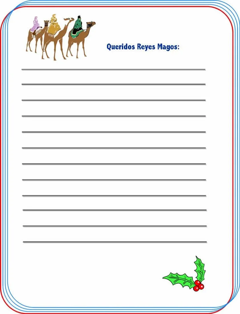 Carta para escribir a los Reyes Magos de Oriente | En Clave de Niños Carta para escribir a los Reyes Magos de Oriente | En Clave de Niños