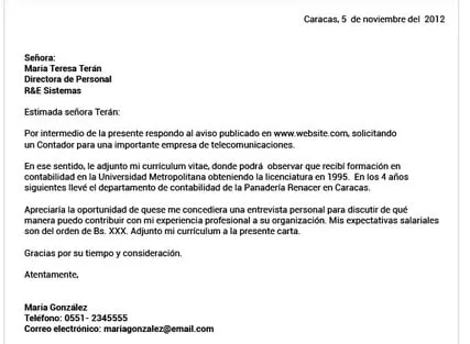 Ejemplo de carta formal para solicitar trabajo - Ejemplos De