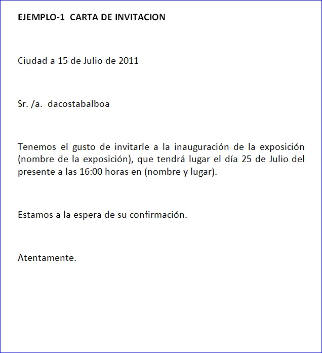 Carta de invitación