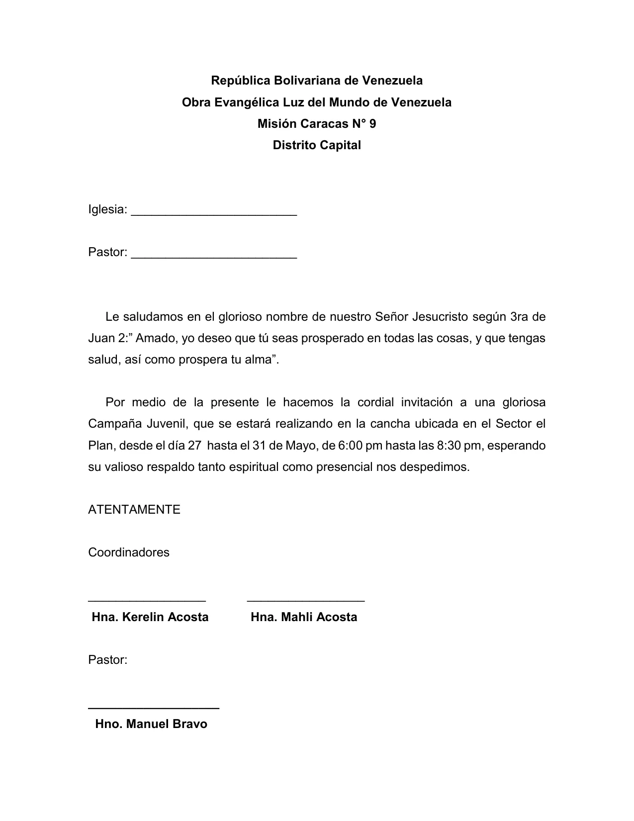 CARTA DE INVITACION CAMPAÑA JOVENES