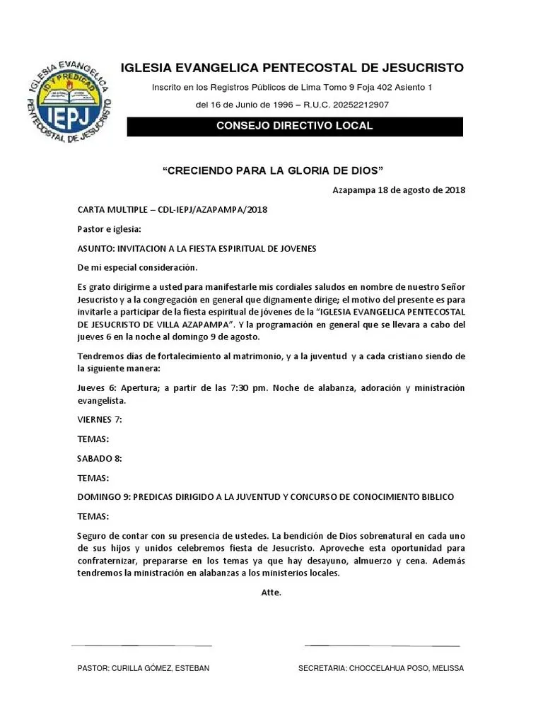 Carta de Invitacion | PDF