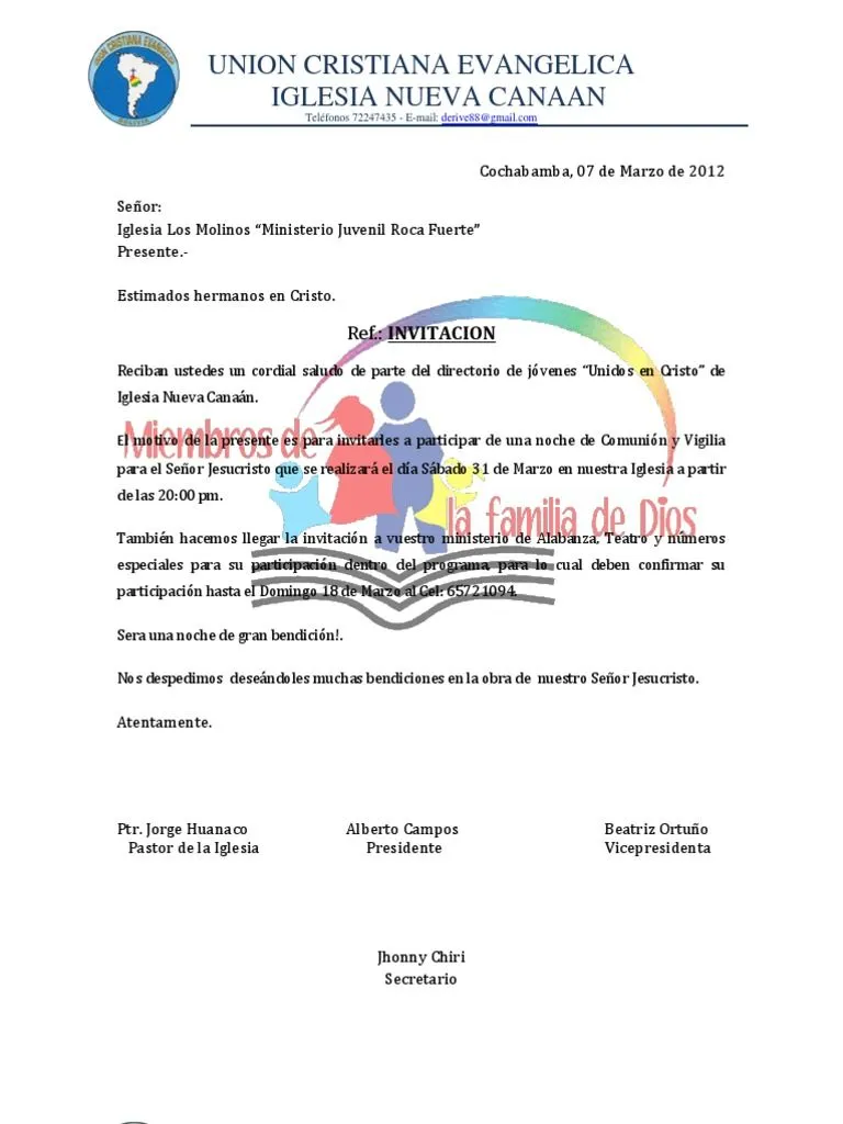 Carta de Invitacion | PDF | eucaristía | Mesías judíos reclamantes Carta de Invitacion | PDF | eucaristía | Mesías judíos reclamantes