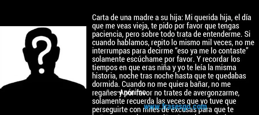 Carta de una madre para su hija - Imagui