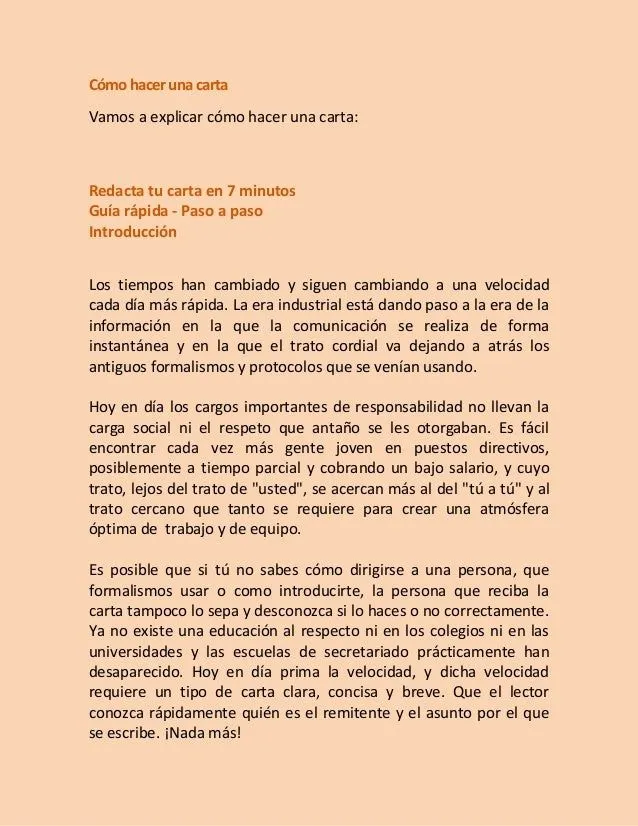 Cómo hacer una carta y modelos de cartas.