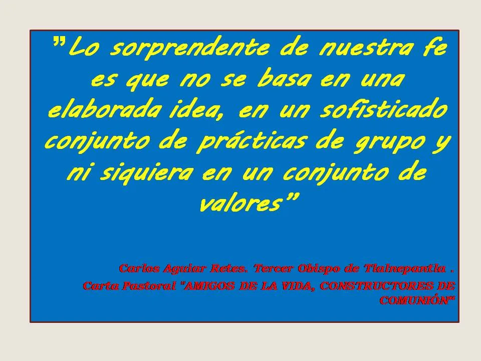 Carta Pastoral “AMIGOS DE LA VIDA, CONSTRUCTORES DE COMUNIÓN” (2/6 ... Carta Pastoral “AMIGOS DE LA VIDA, CONSTRUCTORES DE COMUNIÓN” (2/6 ...