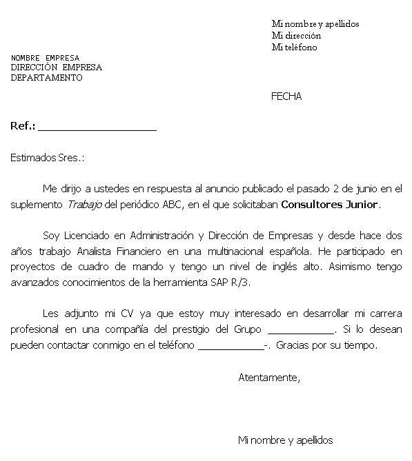 Carta de presentación Carta de presentación
