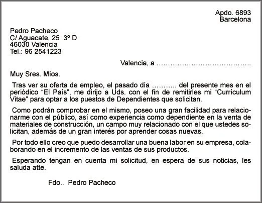 LA CARTA DE PRESENTACIÓN | elSitiodeRuife