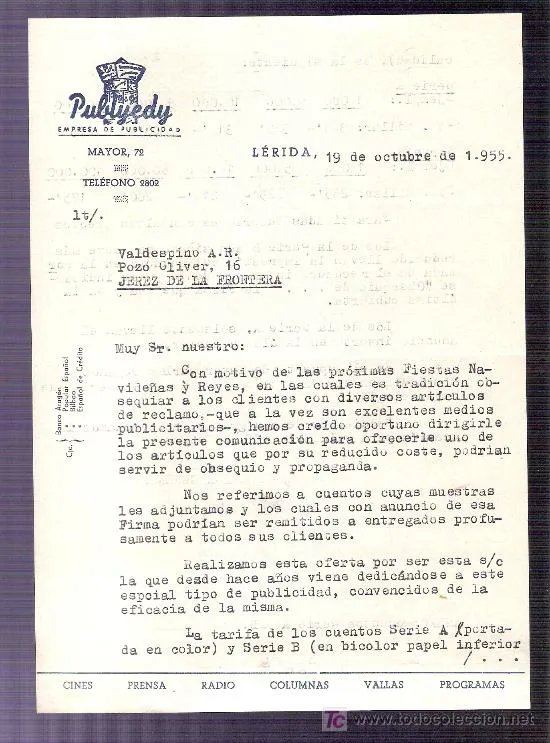 Carta de publicidad - Imagui