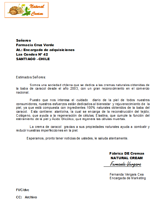 Ejemplo carta de publicidad - Imagui