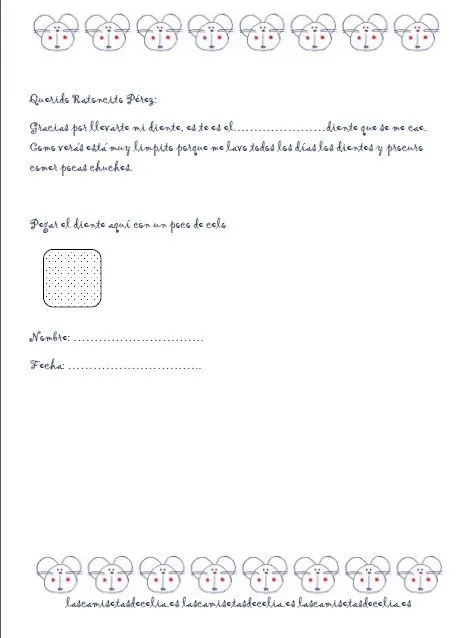Carta del raton perez para imprimir - Imagui Carta del raton perez para imprimir - Imagui
