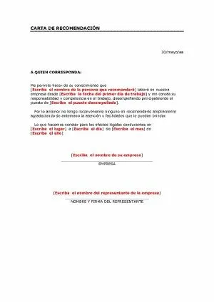 Carta de Recomendacion Personal ~ Descripcion | Ejemplos