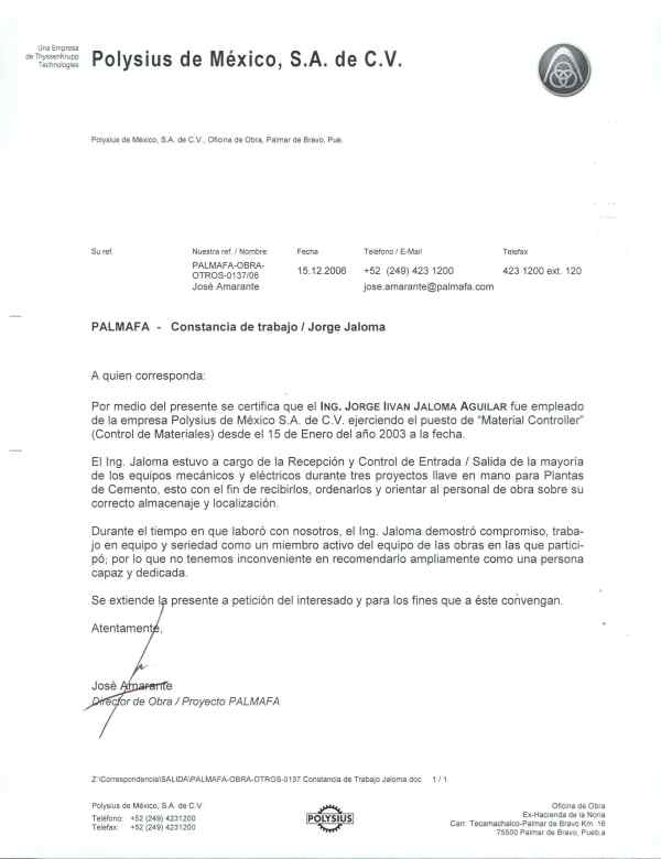 Ejemplos de cartas de recomendación laboral word - Imagui
