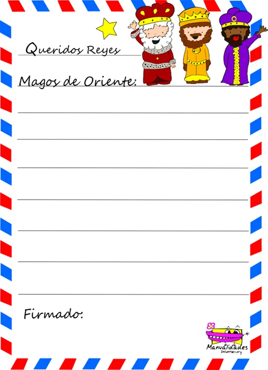 Carta de los Reyes magos para imprimir | Manualidades Infantiles