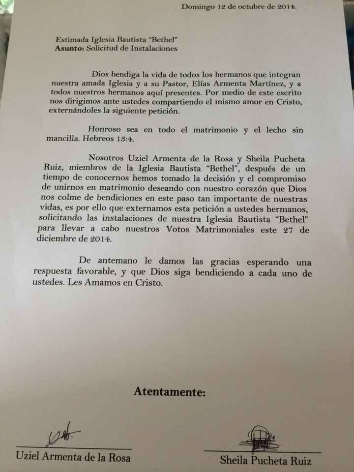 Carta solicitud de Iglesia Cristiana - Foro Ceremonia Nupcial - bodas.com.mx Carta solicitud de Iglesia Cristiana - Foro Ceremonia Nupcial - bodas.com.mx