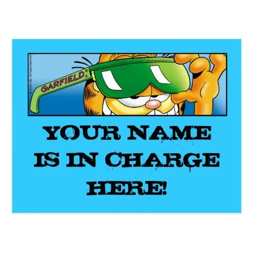 Cartão responsáveis de Garfield Logobox Cartão Postal de Zazzle.