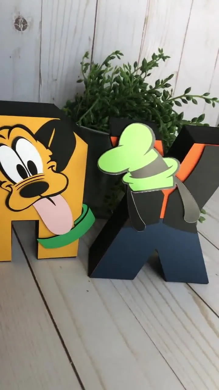 Cartas personalizadas de Mickey mouse letras 3D cumpleaños - Etsy México Cartas personalizadas de Mickey mouse letras 3D cumpleaños - Etsy México