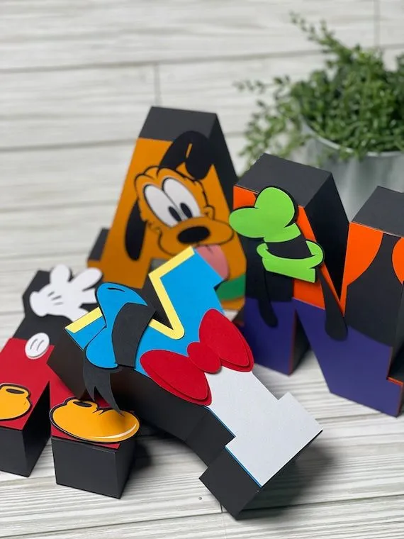 Cartas personalizadas de Mickey mouse letras 3D cumpleaños - Etsy México Cartas personalizadas de Mickey mouse letras 3D cumpleaños - Etsy México