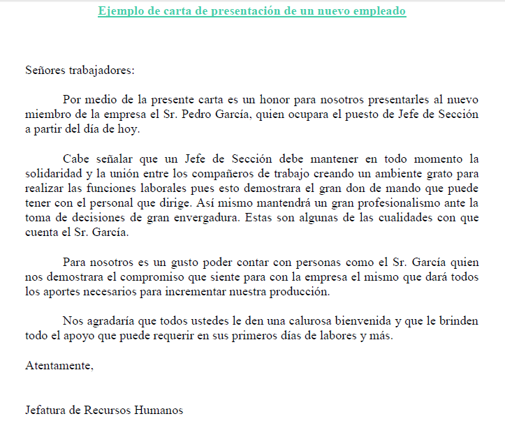 Cartas de presentación | Ejemplos de carta