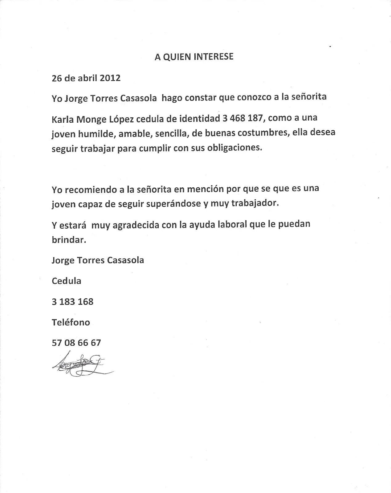 Cartas De Recomendacion Personales Hechas Pictures Cartas De Recomendacion Personales Hechas Pictures