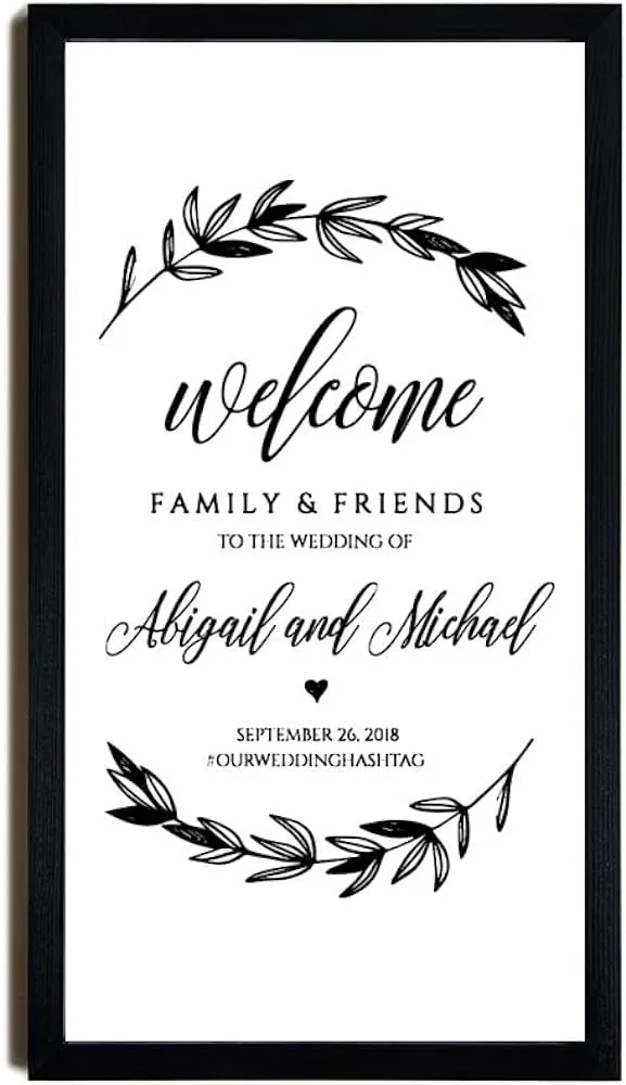 Cartel de bienvenida de boda, cartel de madera para imprimir, 30,5 x 55,8 cm, letreros para colgar en la pared, cartel enmarcado de granja, para el hogar, sala de estar, baño, decoración Cartel de bienvenida de boda, cartel de madera para imprimir, 30,5 x 55,8 cm, letreros para colgar en la pared, cartel enmarcado de granja, para el hogar, sala de estar, baño, decoración