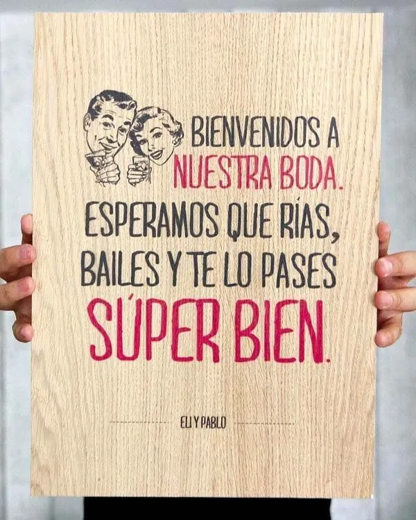 cartel de bienvenida en la boda | Frases | Pinterest